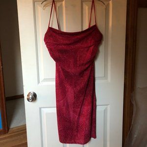 Red sparkle knee length Dress